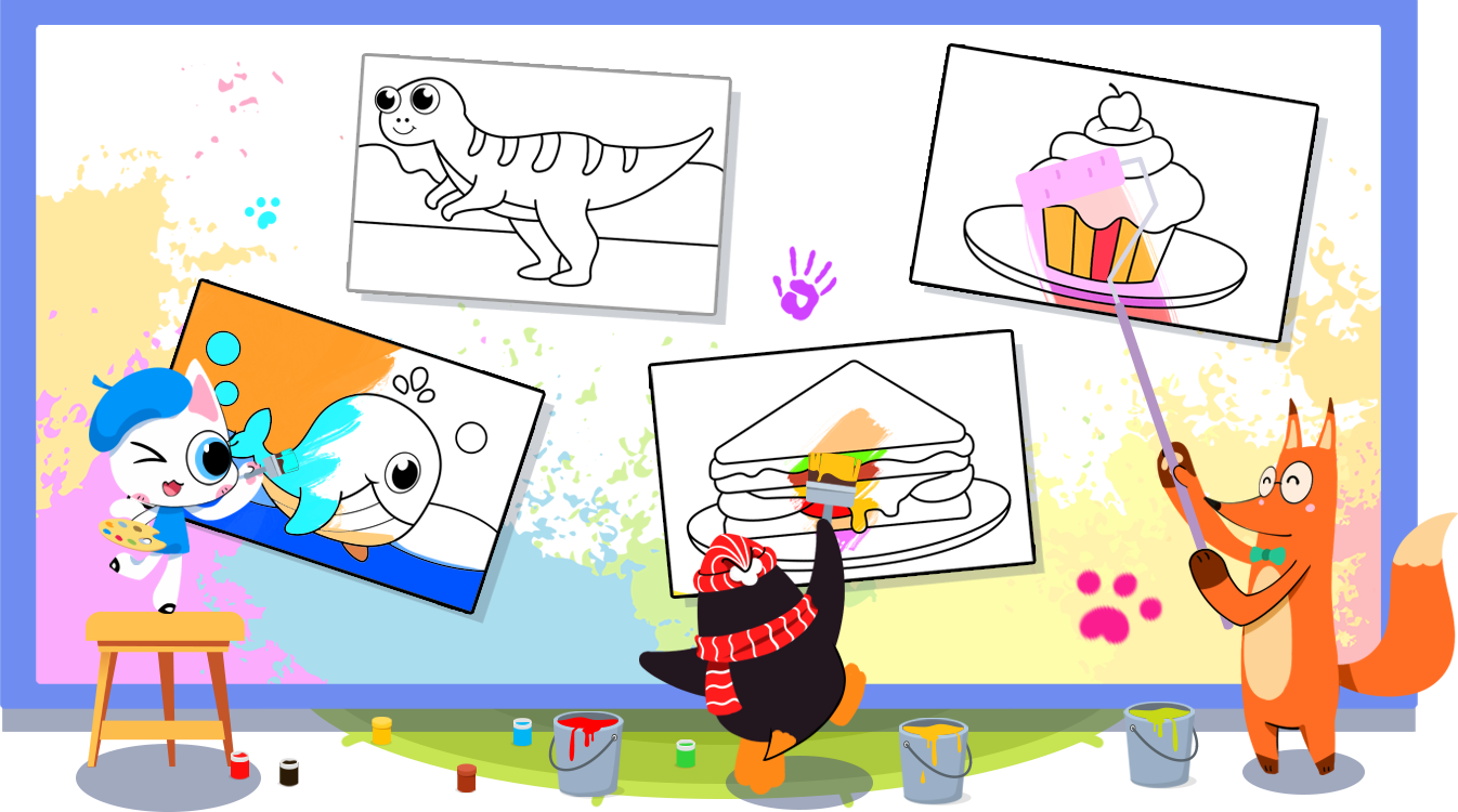 Free kids coloring books，kids videos and kids games for toddlers to